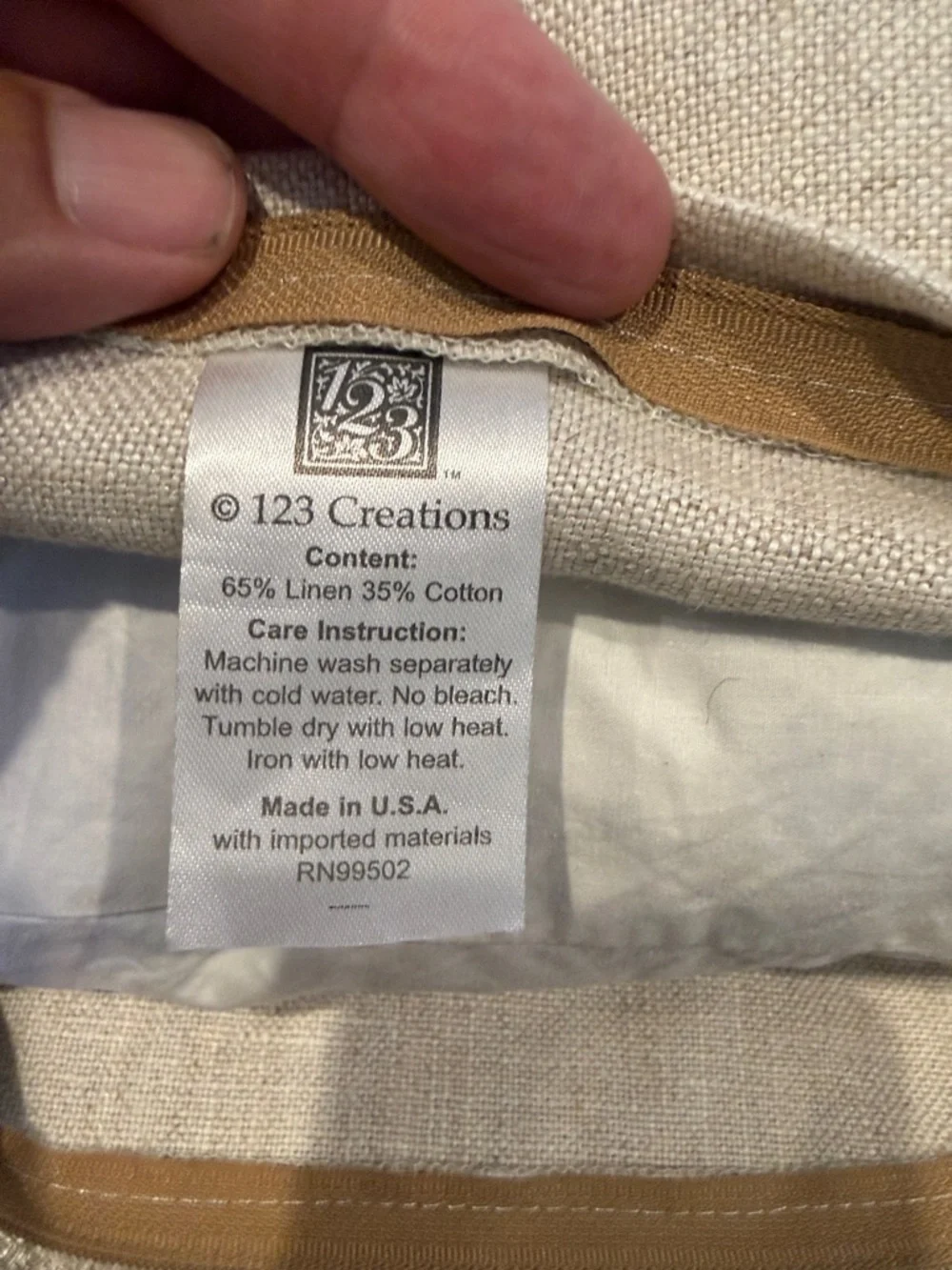 Cream Pillow with Brown Nest Print Accent Pillow